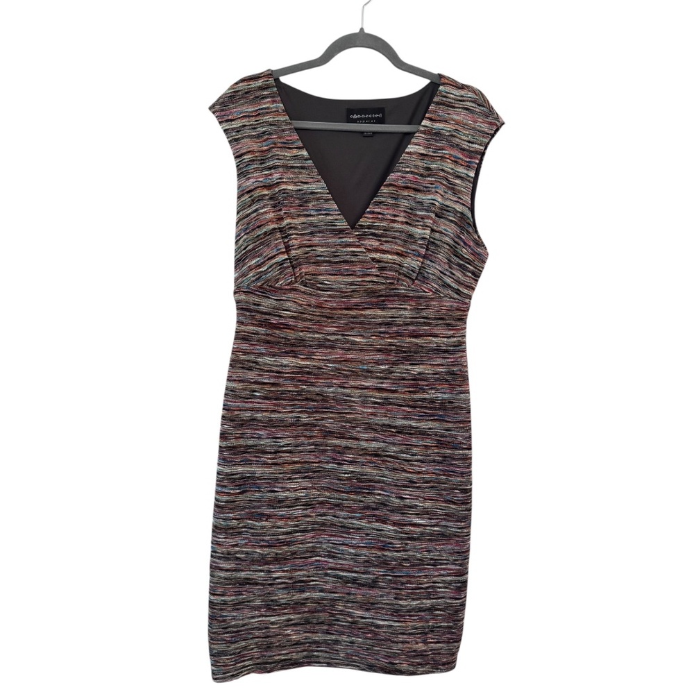 Connected Apparel Sleeveless Sheath Dress Size 16 Multicolored Fall Colors